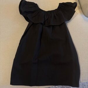 Line & Dot Concorde Ruffle Off the Shoulder Linen Dress with pockets size XS